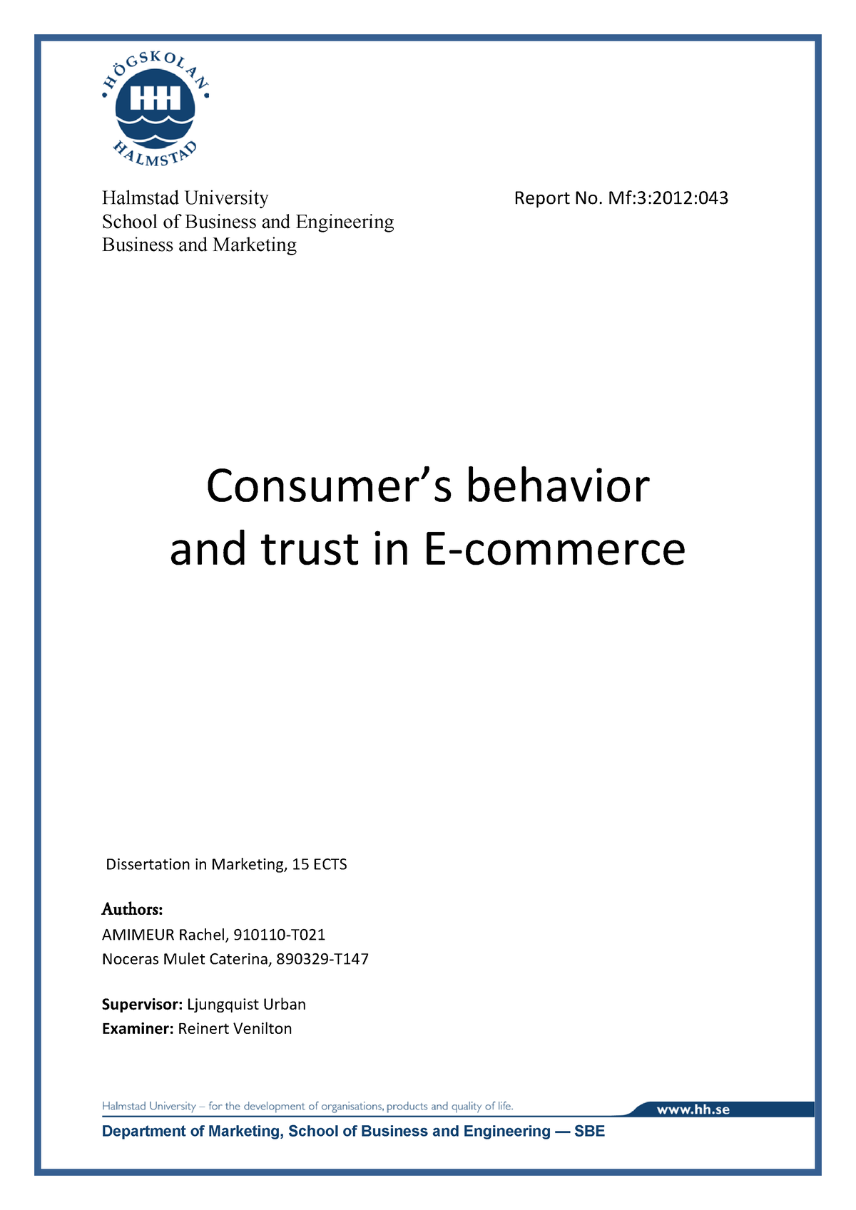 ecommerce thesis titles