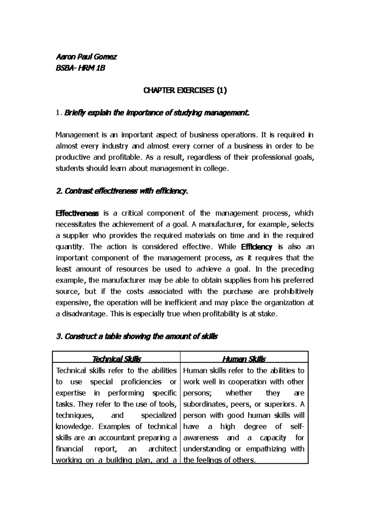 1BOM-Chapter-1 - Goodluck - Aaron Paul Gomez BSBA- HRM 1 B CHAPTER ...