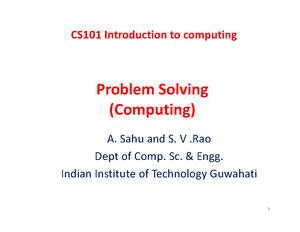 UNIT 1 - Introduction to Problem Solving: Problem-solving strategies ...