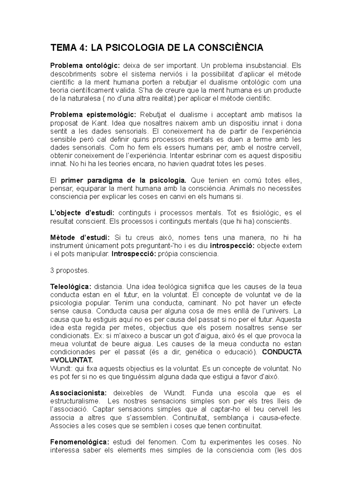 Tema 4 i 5 història de la psicologia - TEMA 4: LA PSICOLOGIA DE LA ...