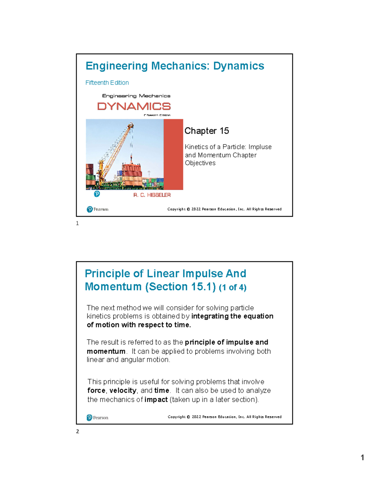 Chapter 15 - Engineering Mechanics: Dynamics Fifteenth Edition Chapter ...