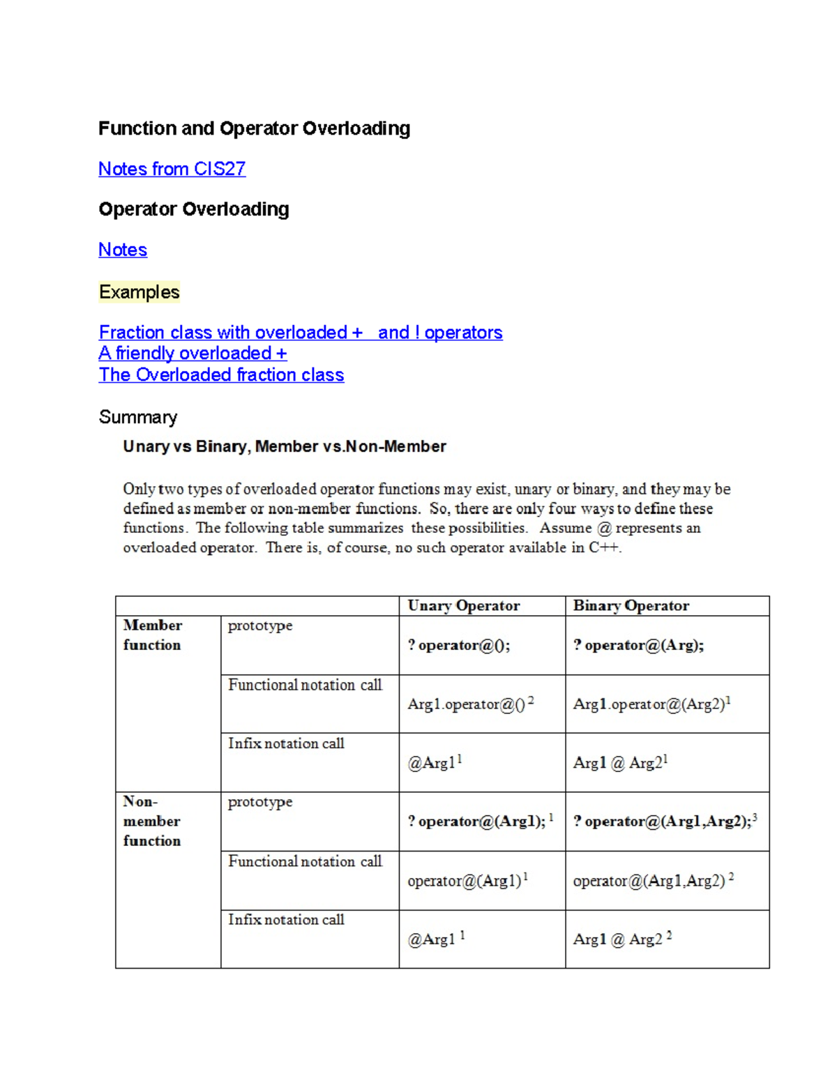 22bf17day16notes - Classes - Function and Operator Overloading Notes ...