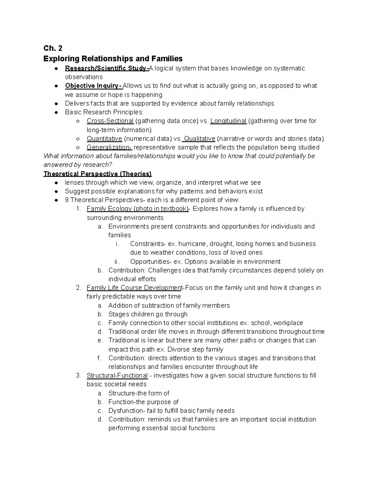 Chapter 2 - Professor Dena Wyum - Ch. 2 Exploring Relationships and ...
