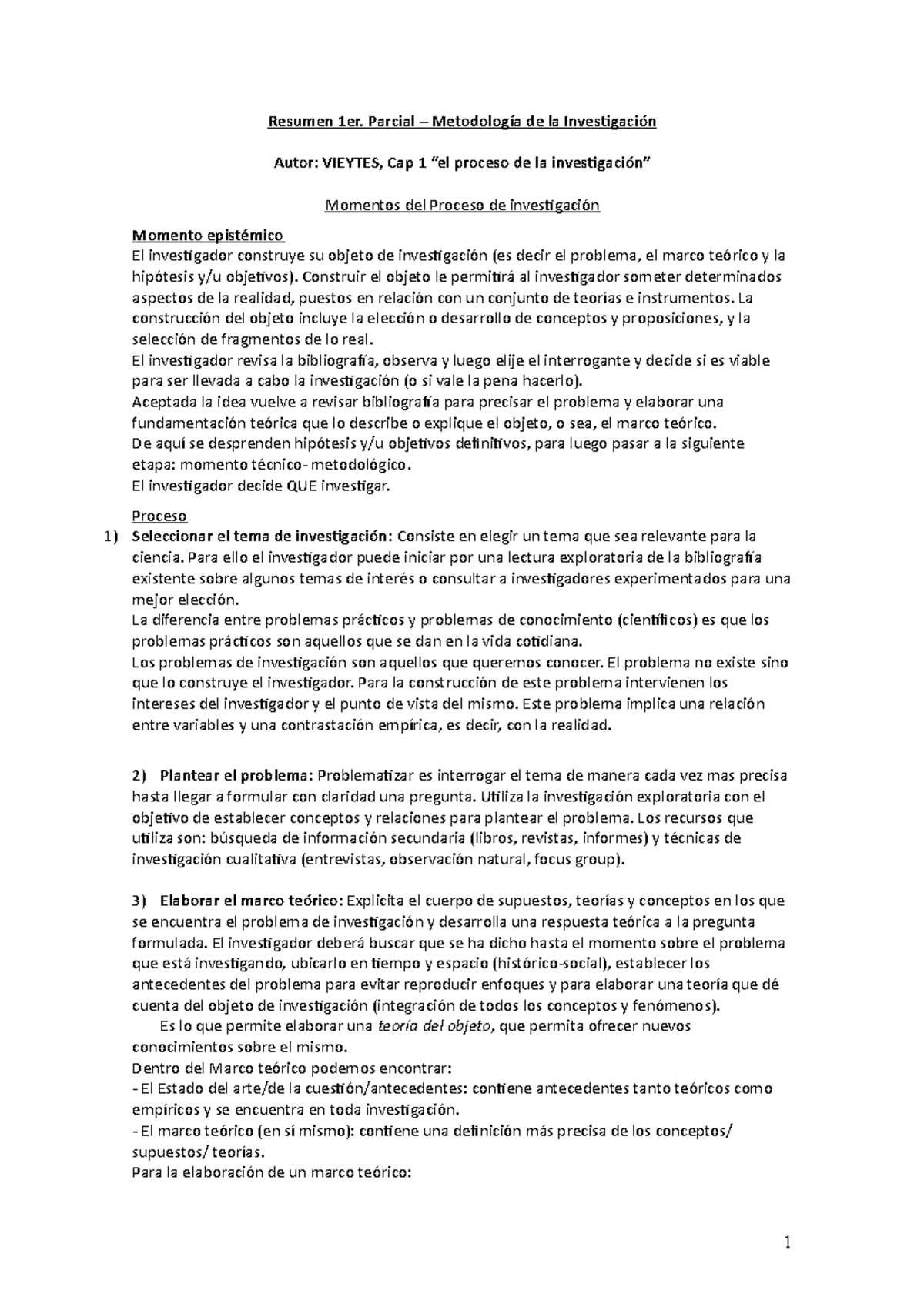 Resumen 1 Parcial - Resumen 1er. Parcial – Metodología De La ...