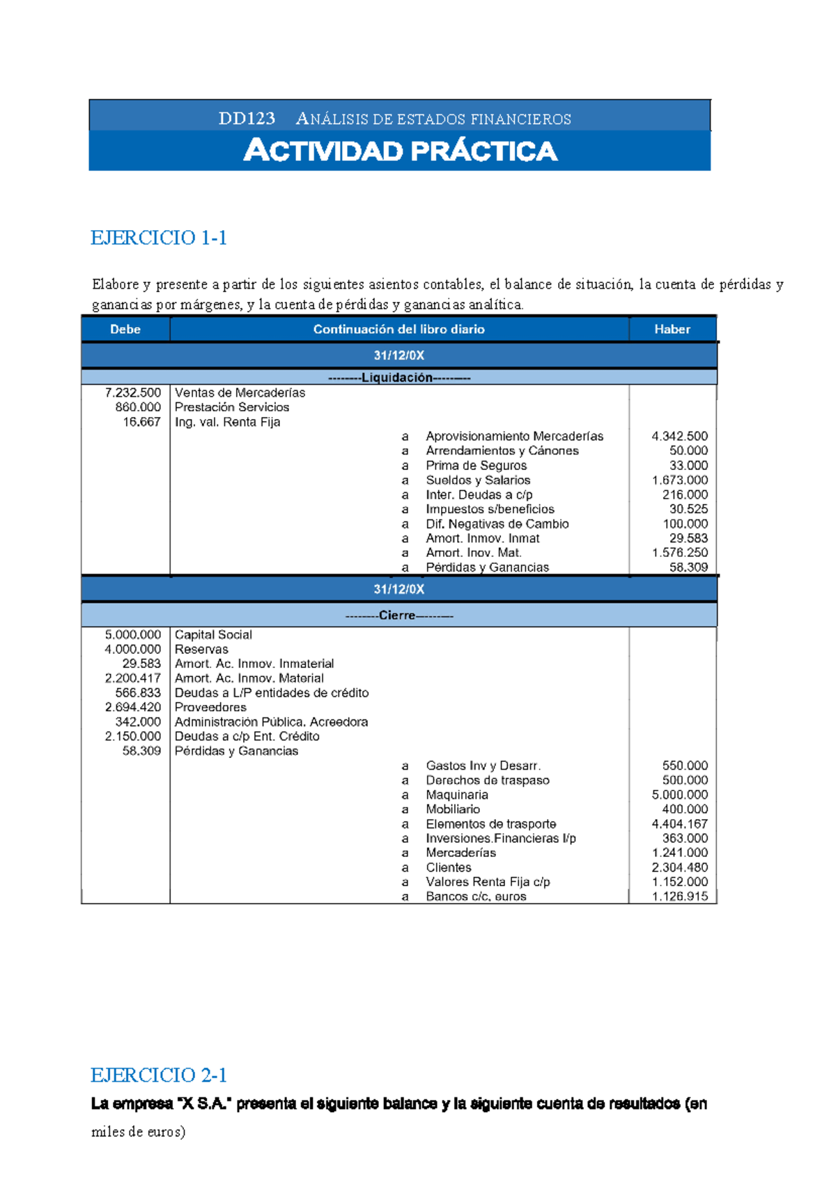 Análisis DE Estados Financieros DD123 - DD123 ANÁLISIS DE ESTADOS ...