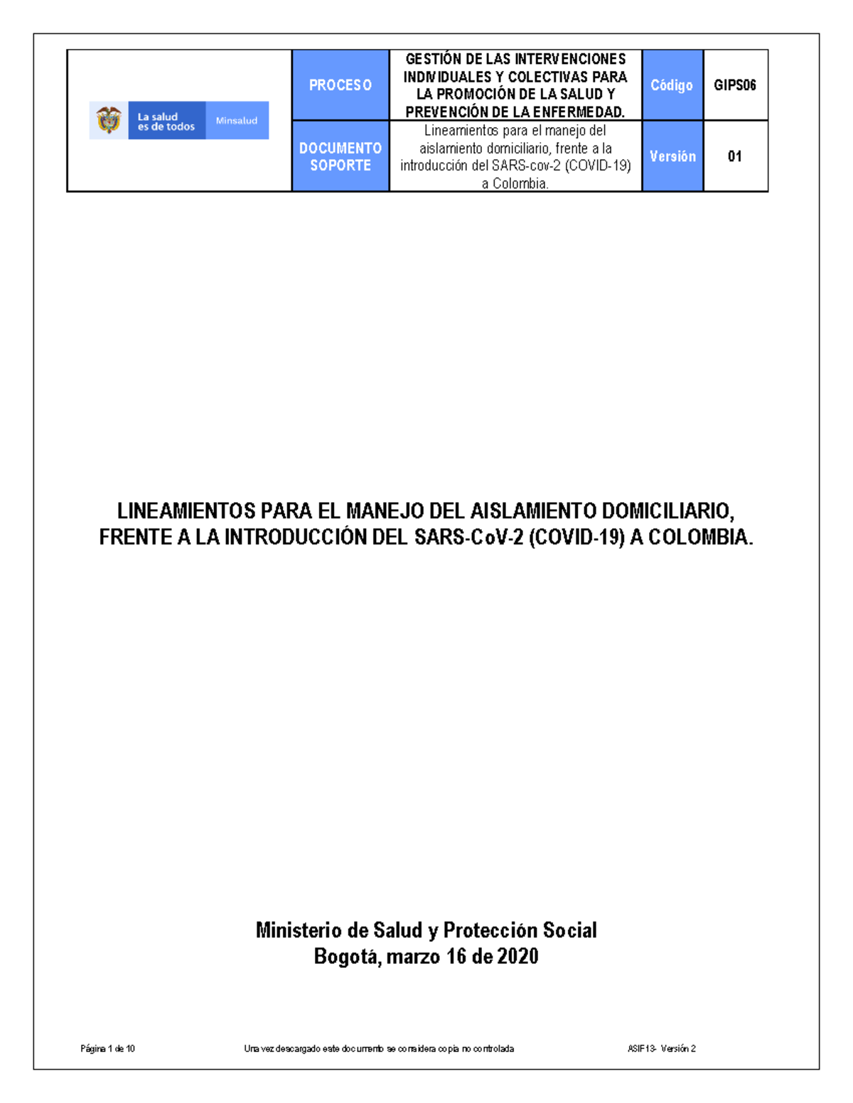 4. Manejo domiciliario frente al Covid 19. Ministerio de Salud ...
