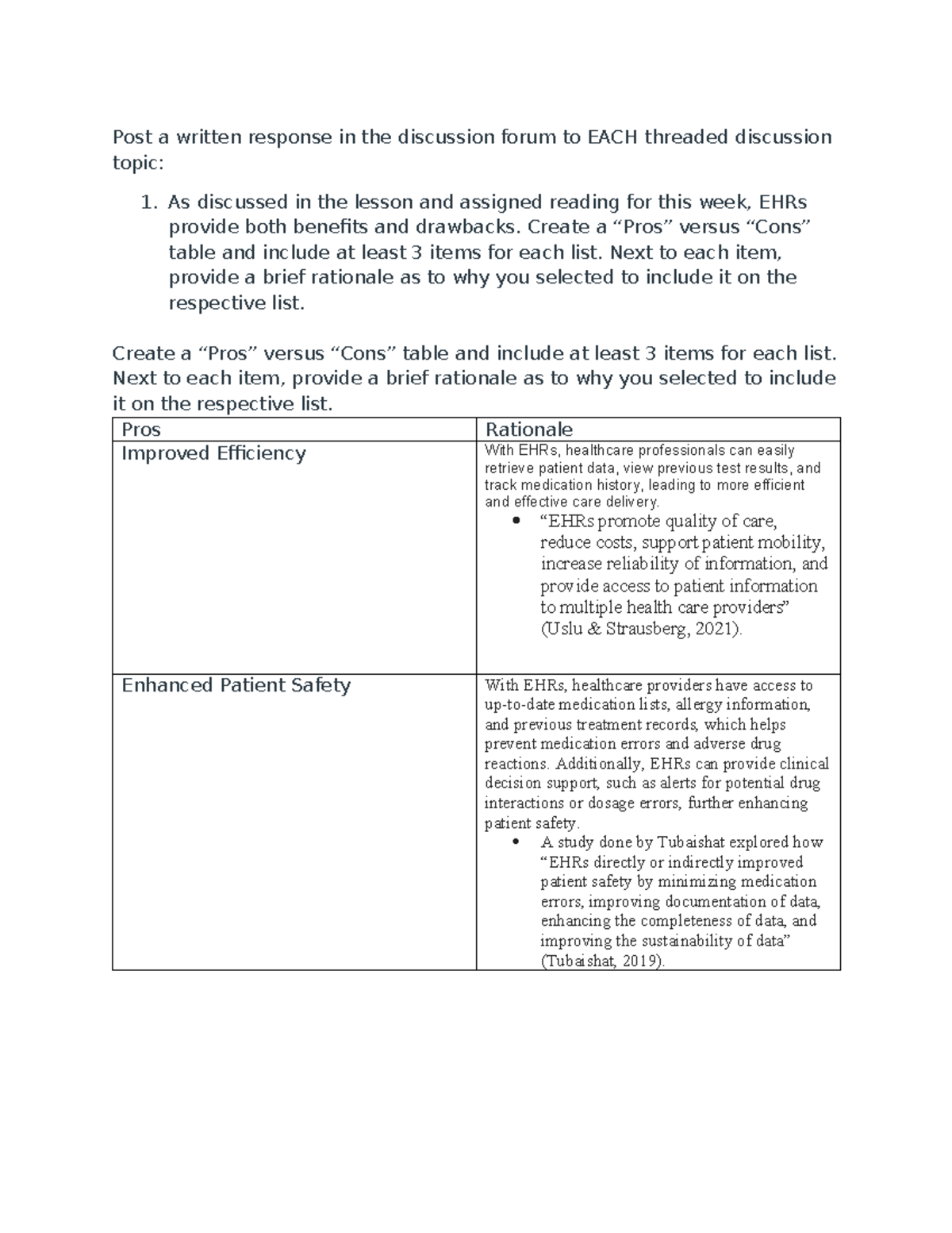 Week 3 discussion post nr 599 - Post a written response in the ...