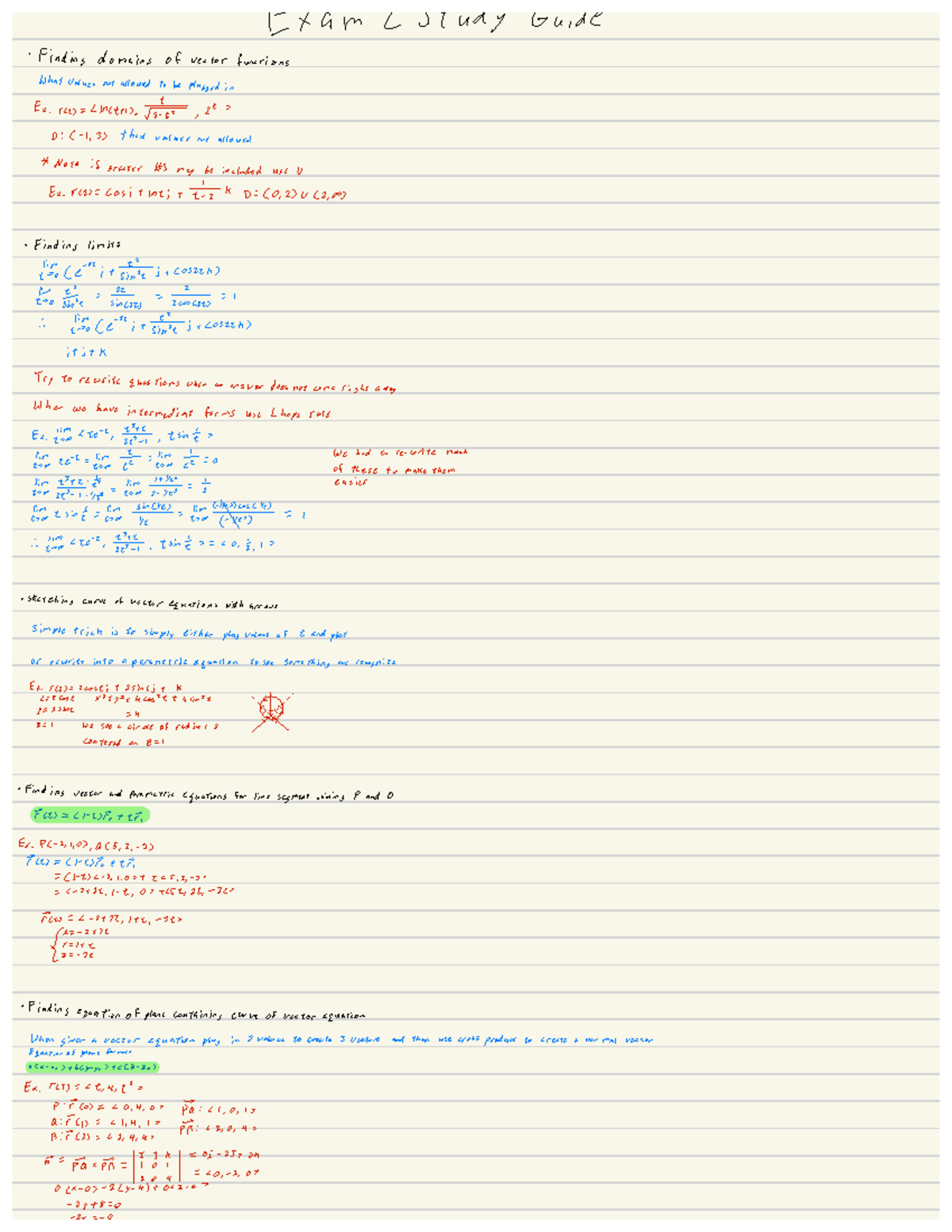 Math 3C Exam 2 Studty Guide - Exam Luiuay Guide Finding domains of ...