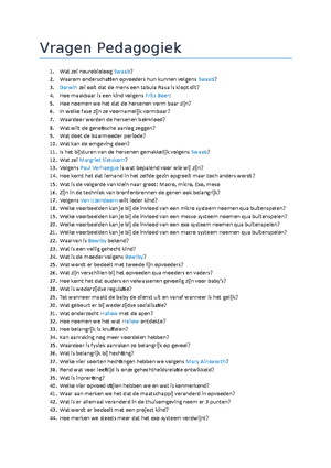 pedagogische vragen pedagogische vragen
