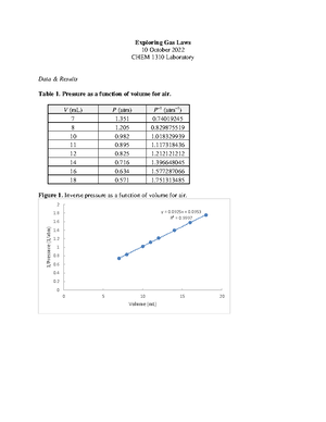 Post-lab Template Exploring Gas Laws (1310) - Exploring Gas Laws
