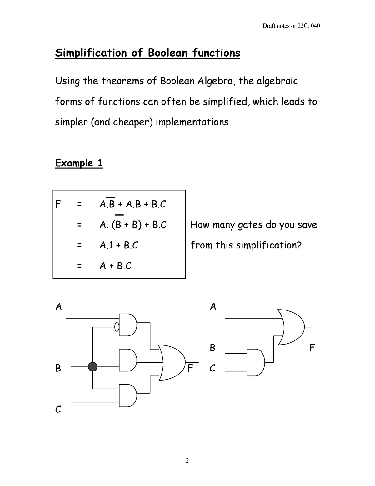 Cos1521 Notes Simplification Of Boolean Functions Unisa