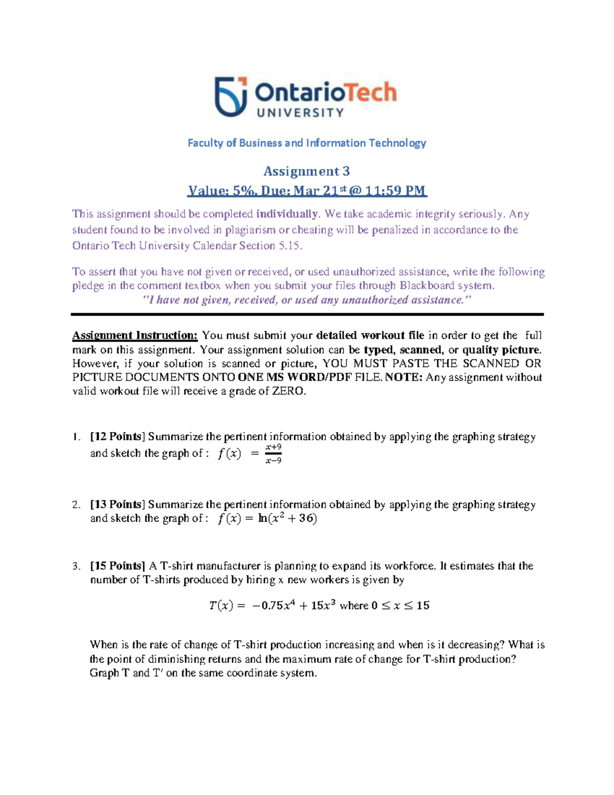 Assignment-3 - assignment 3 - Faculty of Business and Information ...
