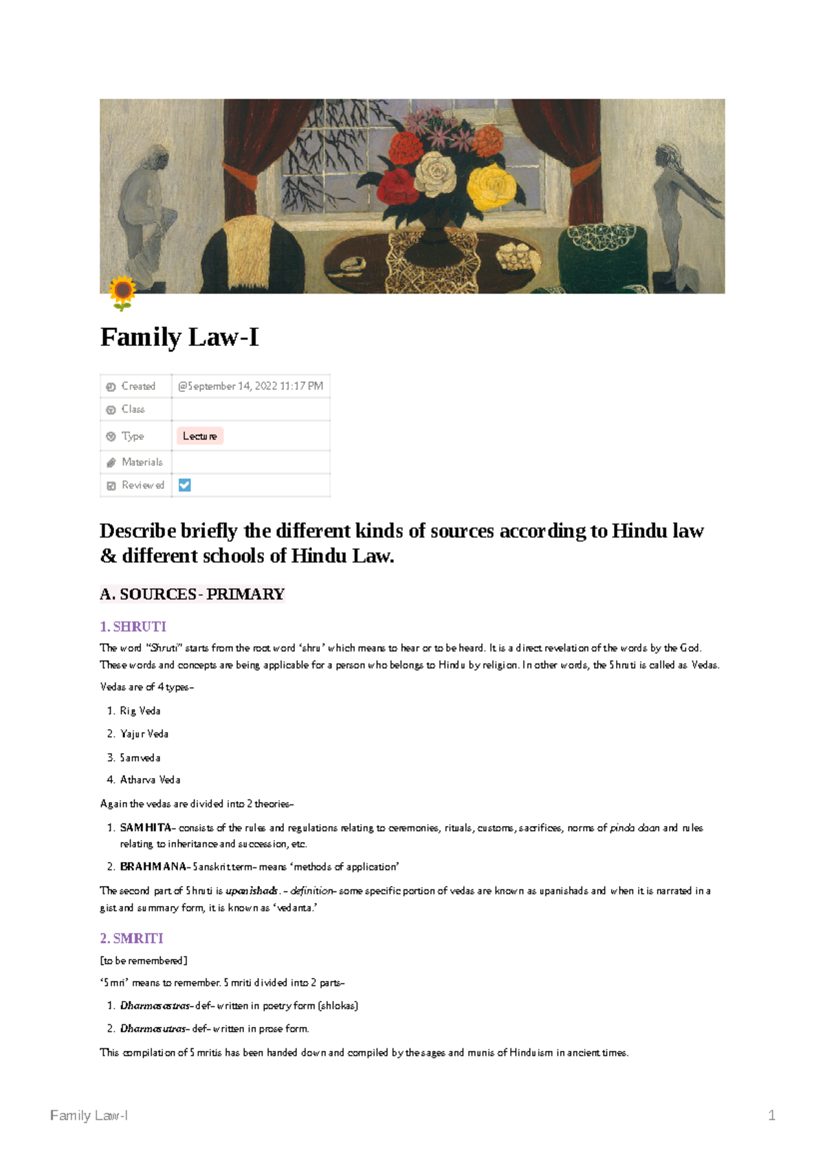 Family tutorial - 0 Family Law-I Created Class Type Lecture Materials ...