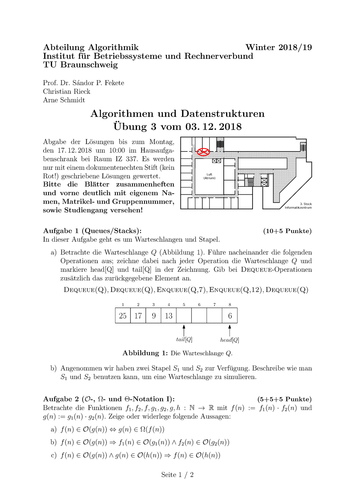 Blatt 3 - Abteilung Algorithmik Winter Institut Fu R Betriebssysteme ...