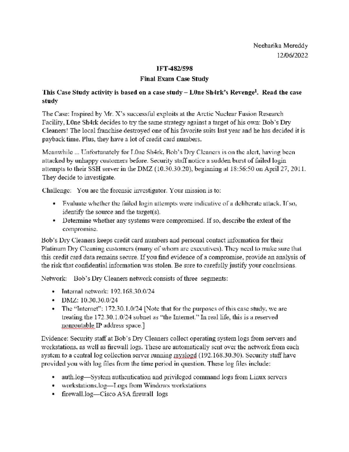 H&R Block Final Exam Case Study Answer 2020 - 1lyd8ao