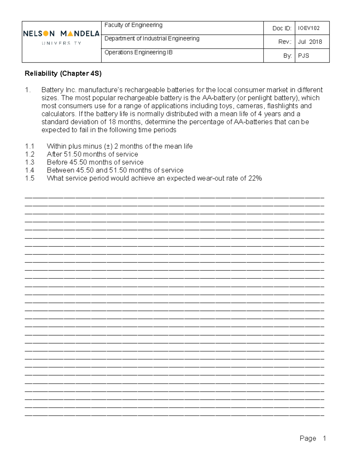 8. Reliability (21 - Faculty of Engineering Doc ID: IOEV Department of ...