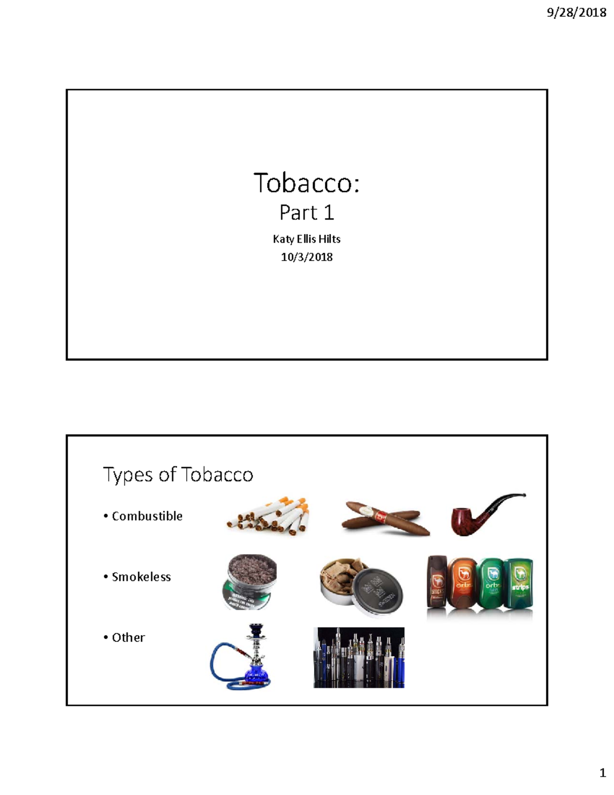 types of tobacco assignment