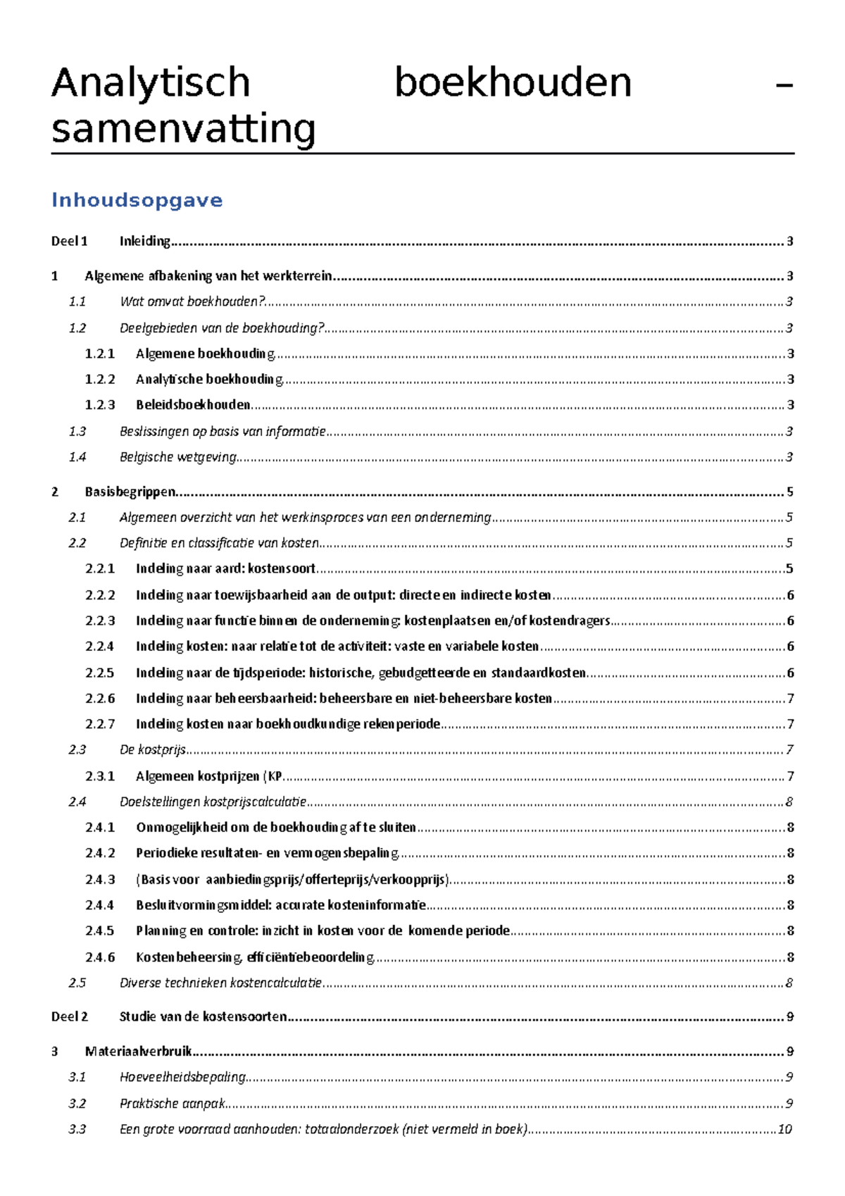 Ppt Analytisch Boekhouden - Analytisch Boekhouden – Samenvatting Deel 1 ...