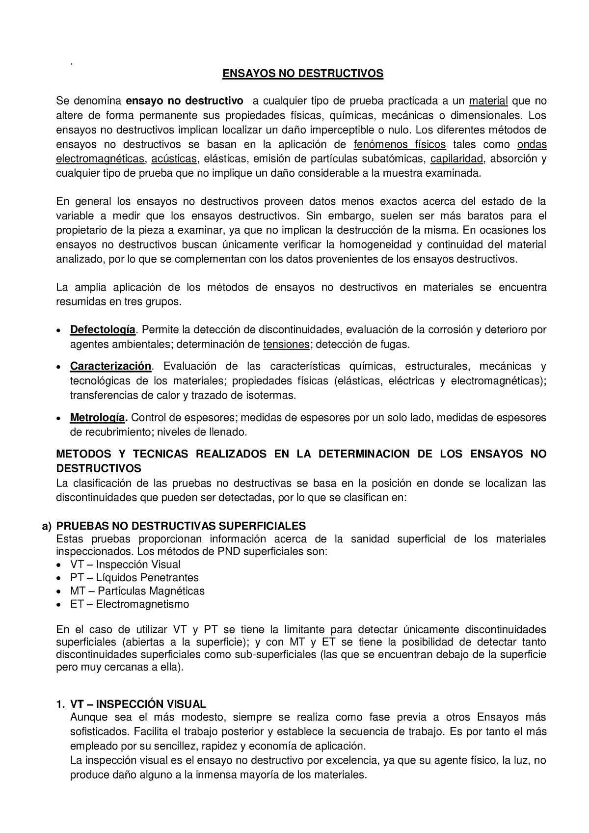 Ensayo NO Destructivos - . ENSAYOS NO DESTRUCTIVOS Se Denomina Ensayo ...