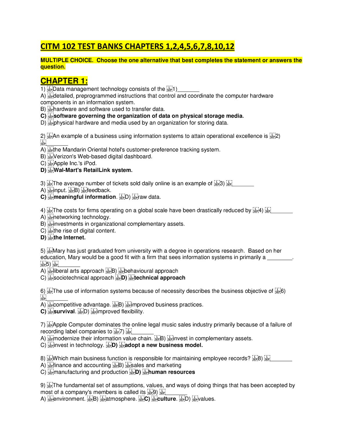 CITM-001 Updated Test Cram