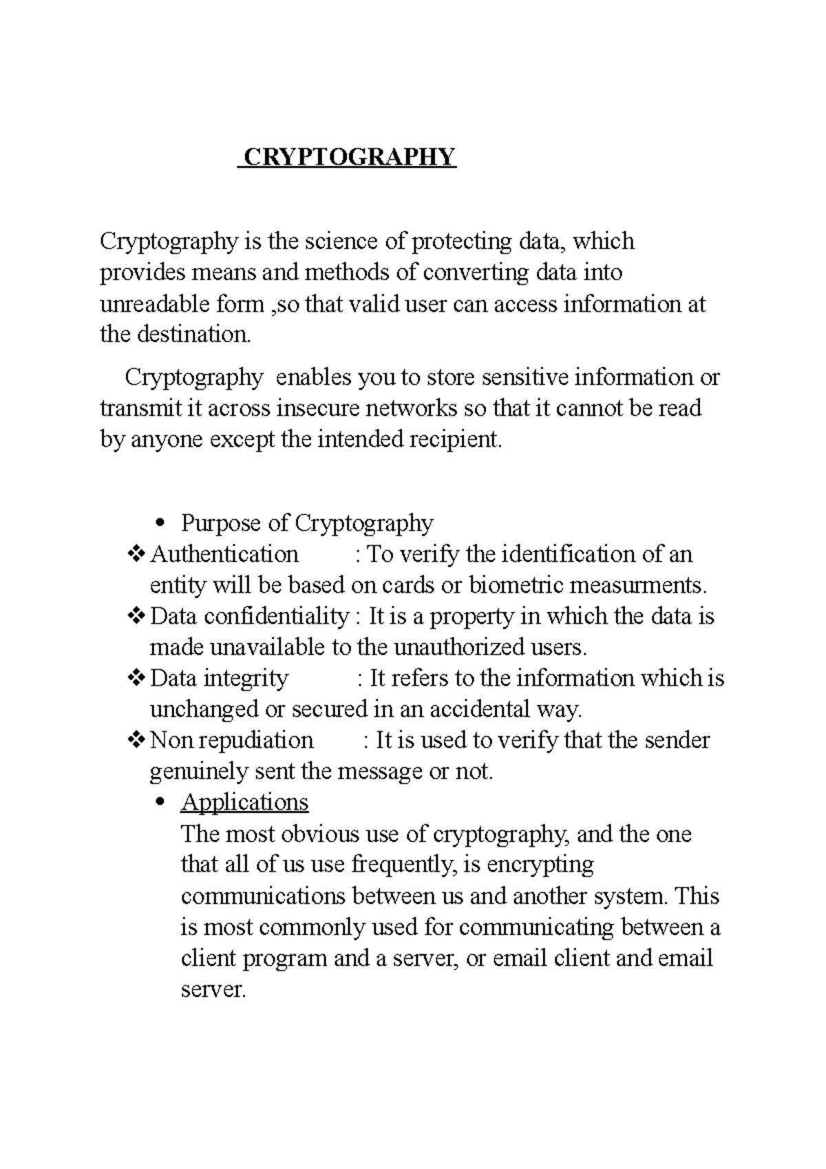 Cryptography Report JOB - CRYPTOGRAPHY Cryptography is the science of ...