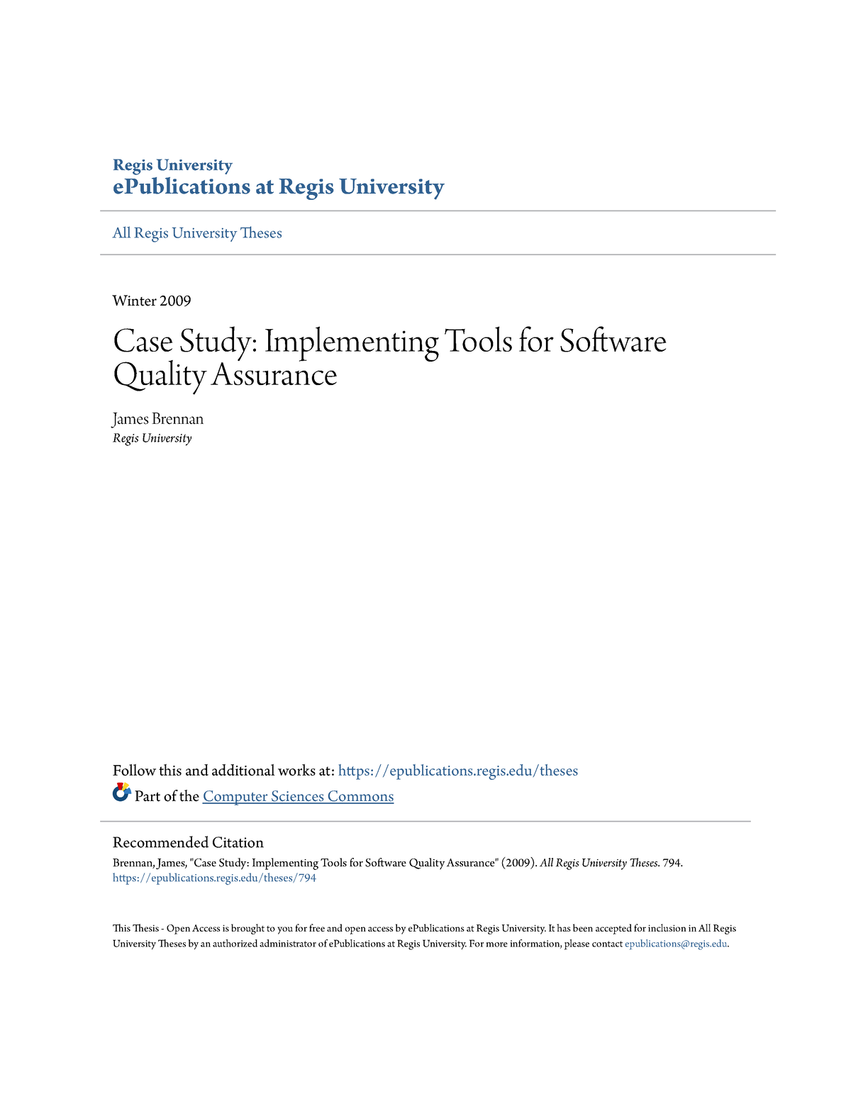 case study of quality software