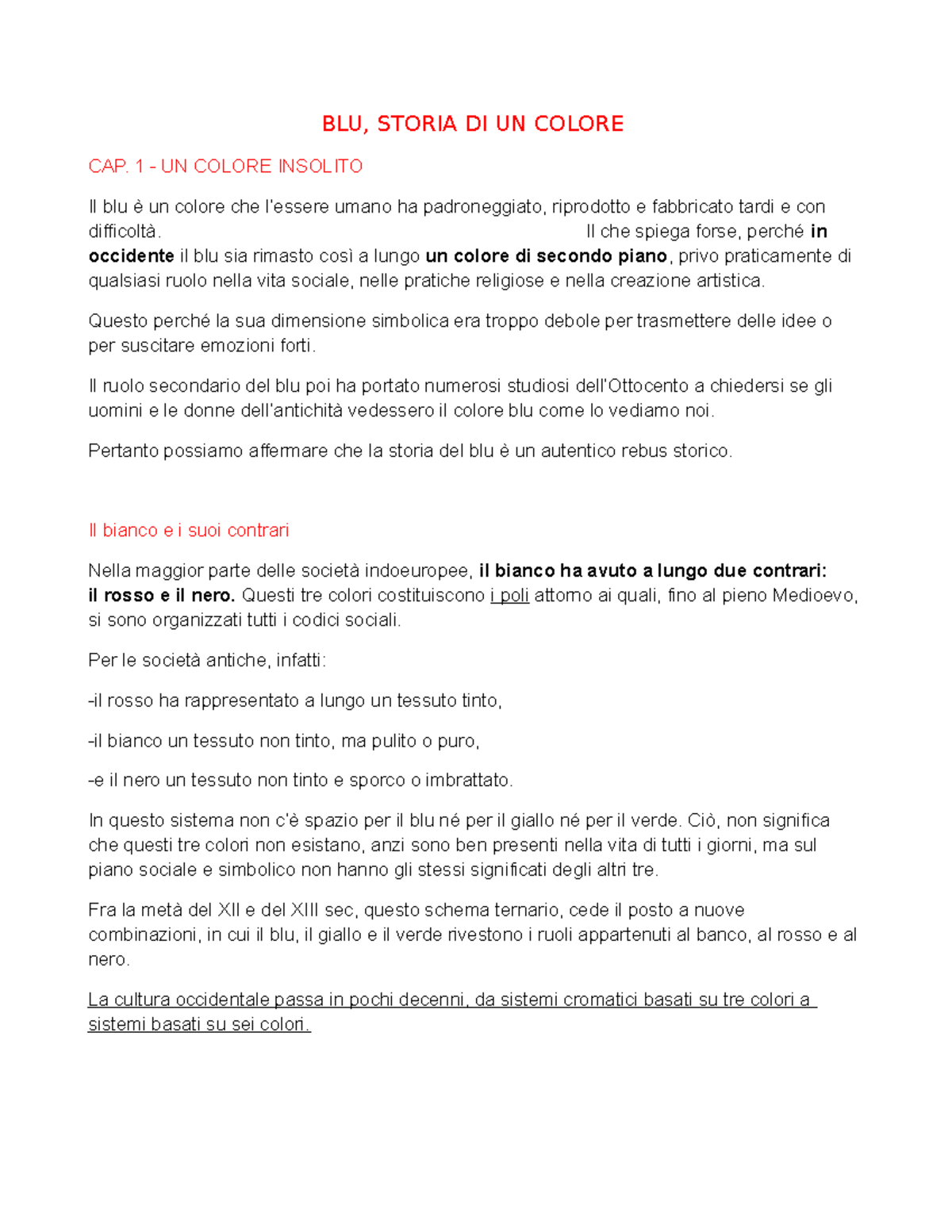 BLU. Storia DI UN Colore BLU,