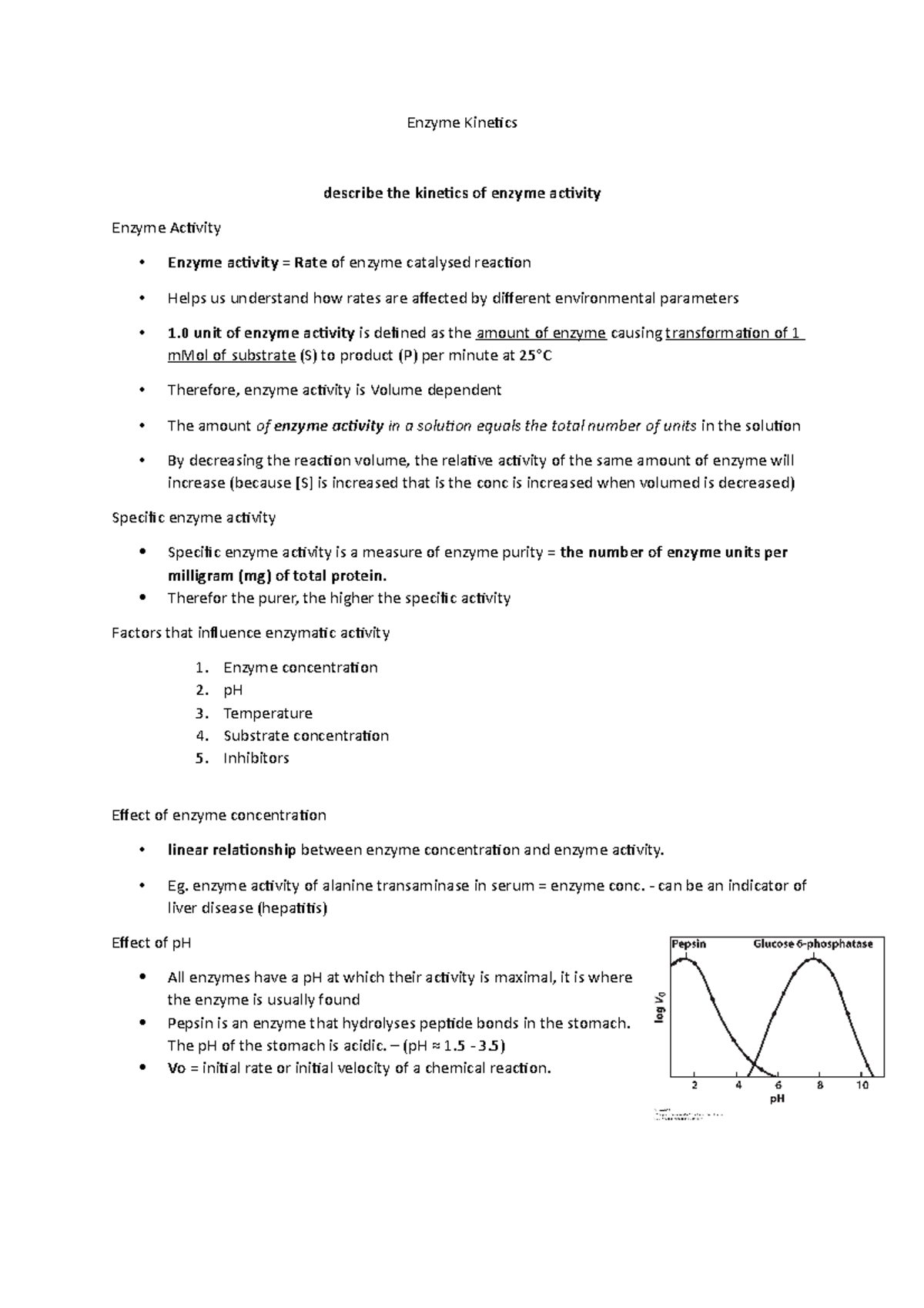 Topic 5b Enzyme Enzyme describe the of
