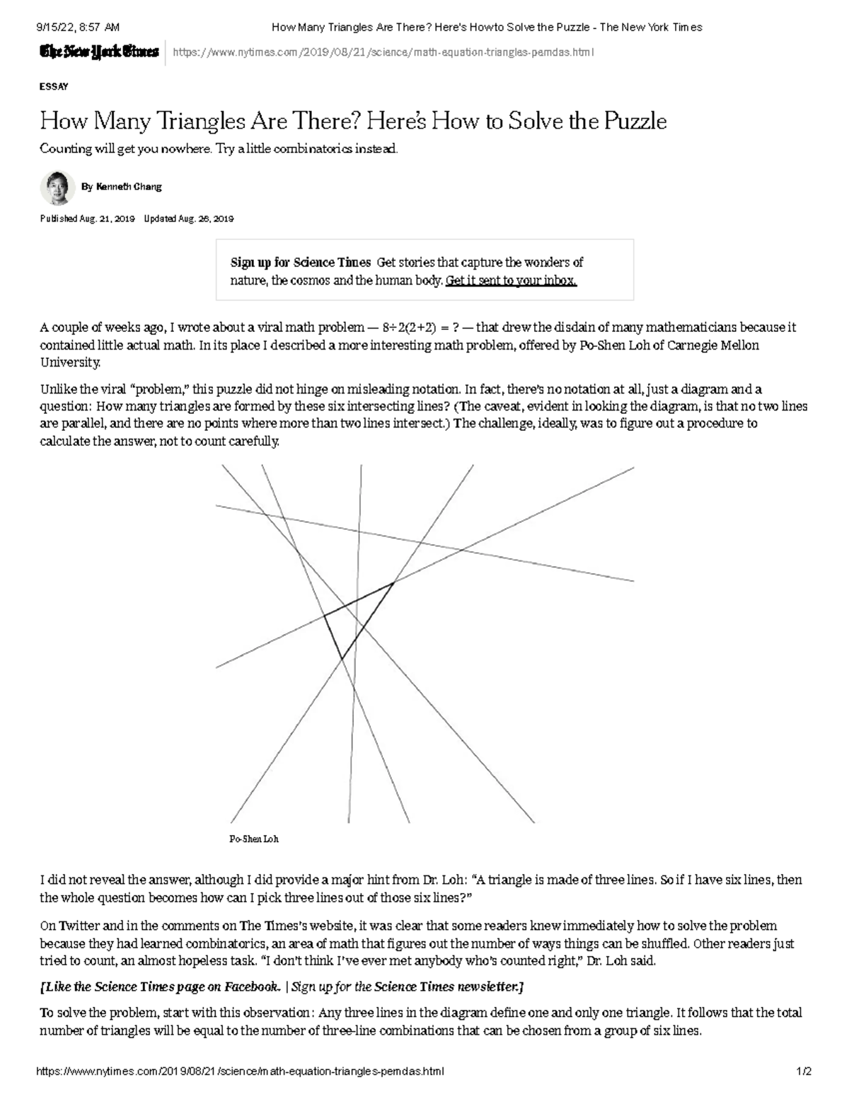 How Many Triangles Do You See - Viral Math Problem Triangle