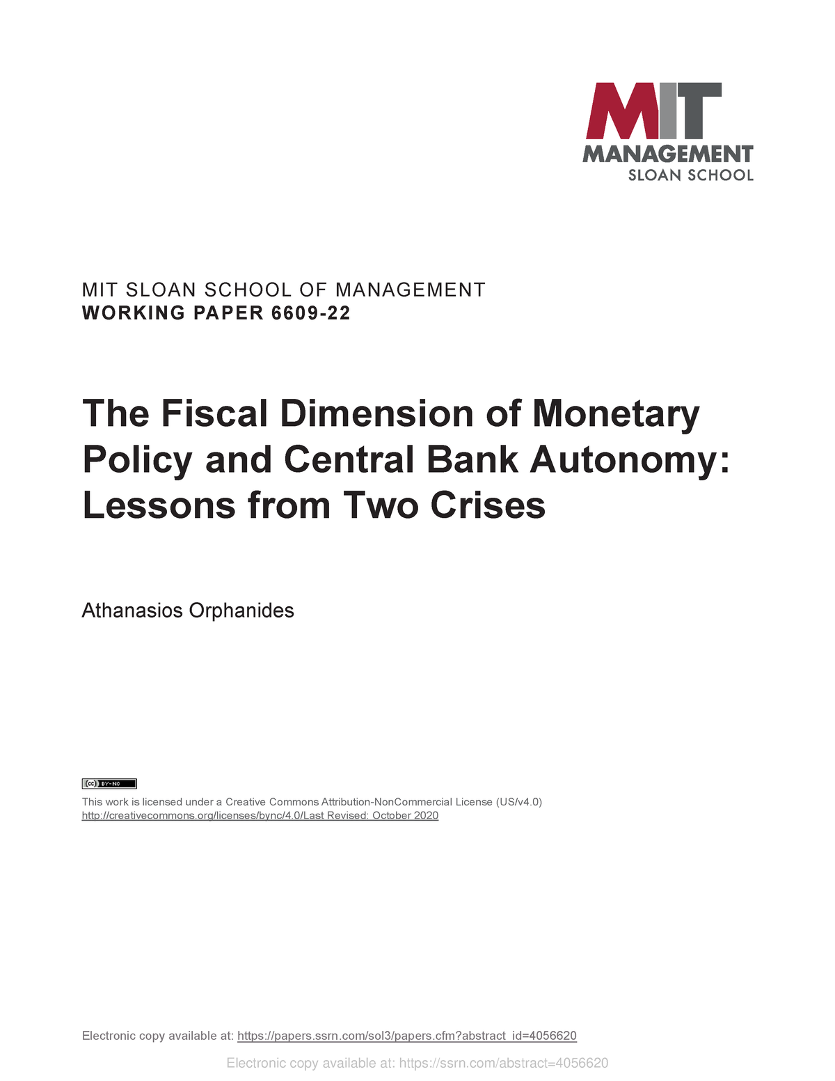 The Fiscal Dimension Of Monetary Policy And Central Bank Autonomy ...