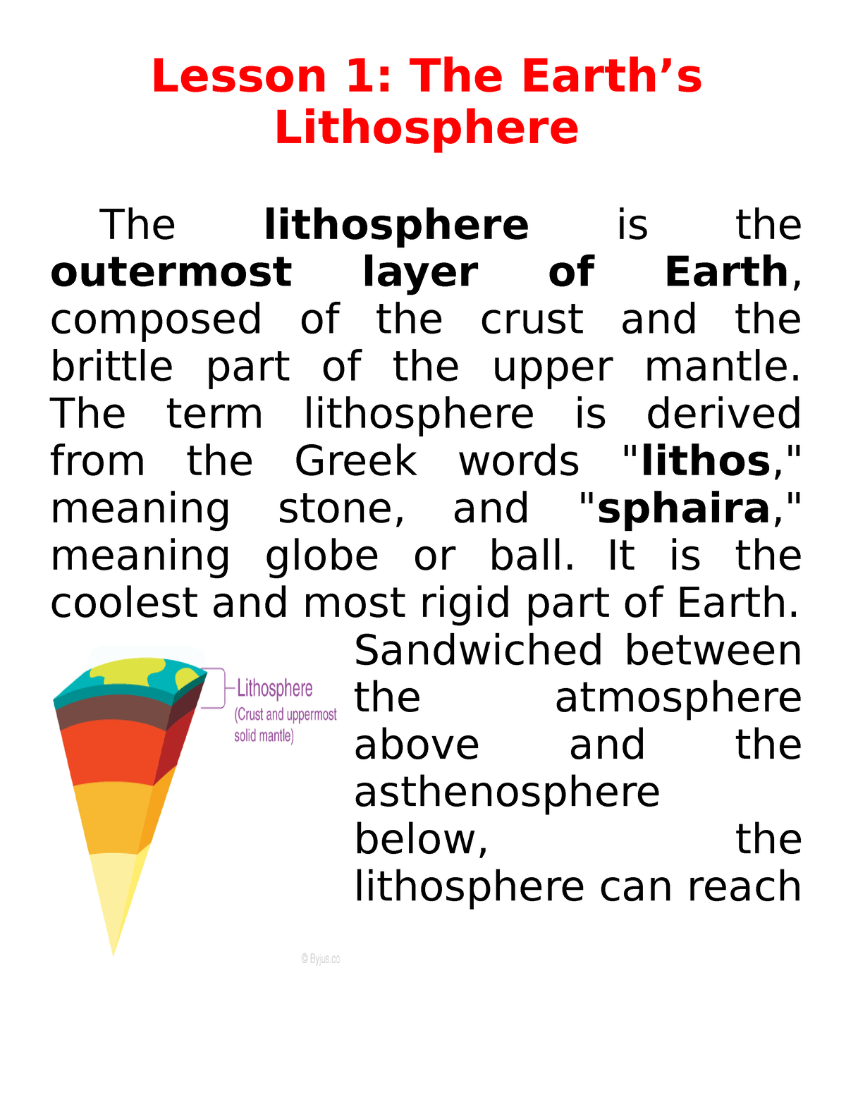 introduction essay about lithosphere