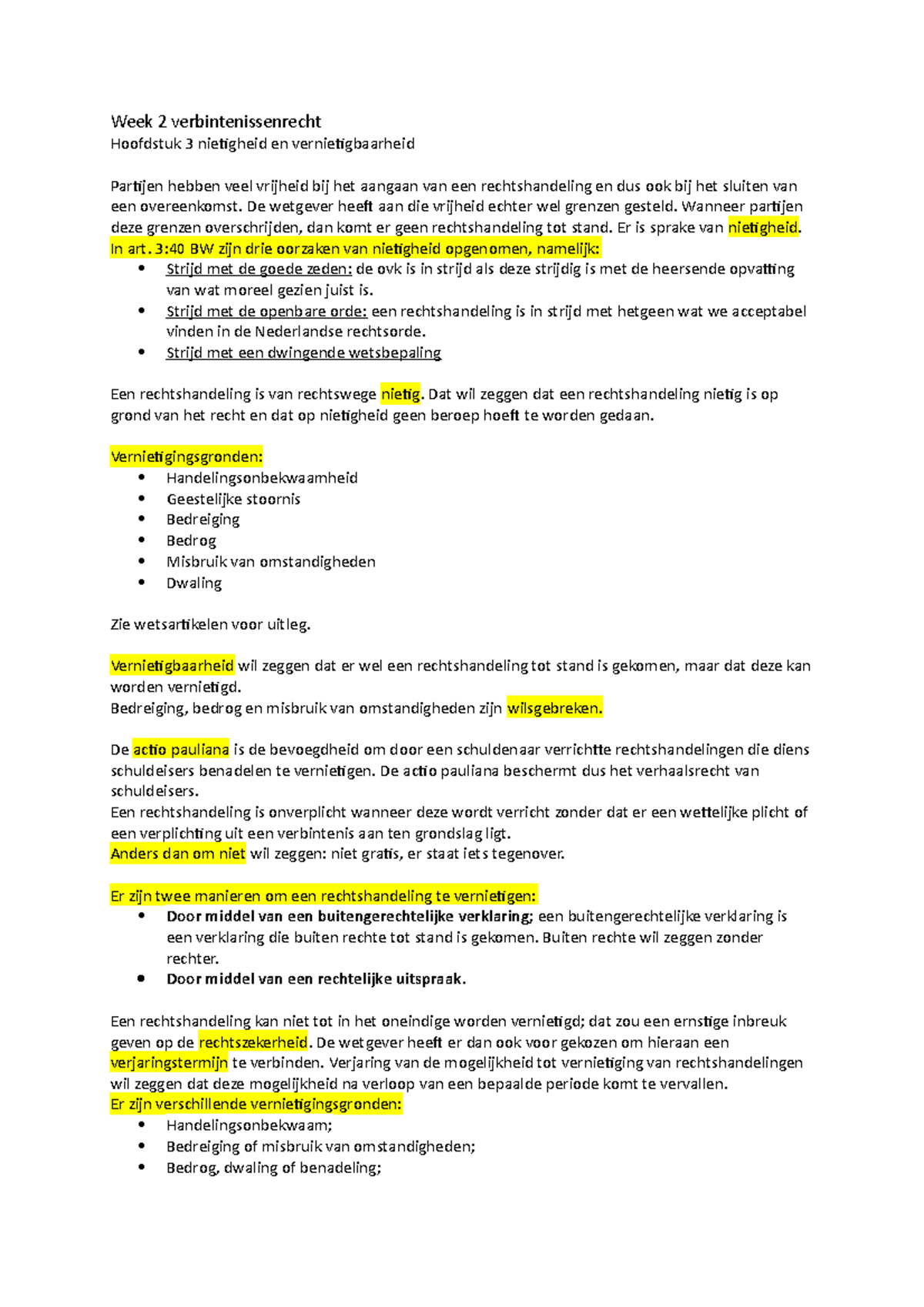 Week 2 Verbintenissenrecht - Week 2 Verbintenissenrecht Hoofdstuk 3 ...