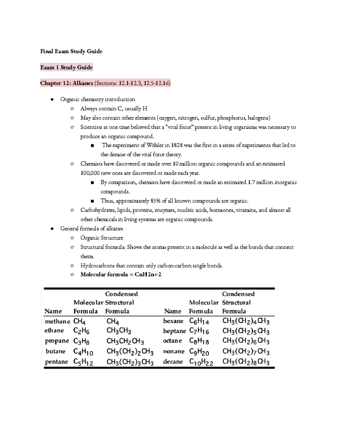 Final Exam Study Guide - Summary of Gen Chem III notes - Final Exam ...