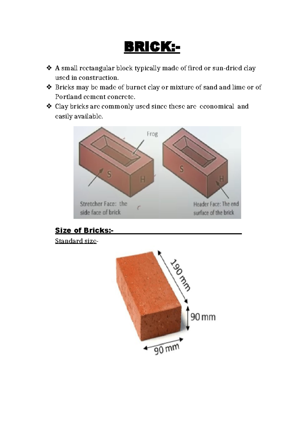 Brick - BRICK:- A small rectangular block typically made of fired or ...