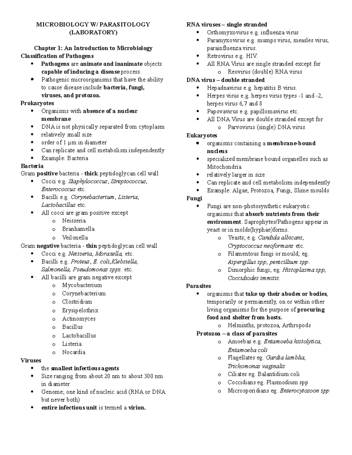 Microbiology-Laboratory-Reviewer - MICROBIOLOGY W/ PARASITOLOGY ...