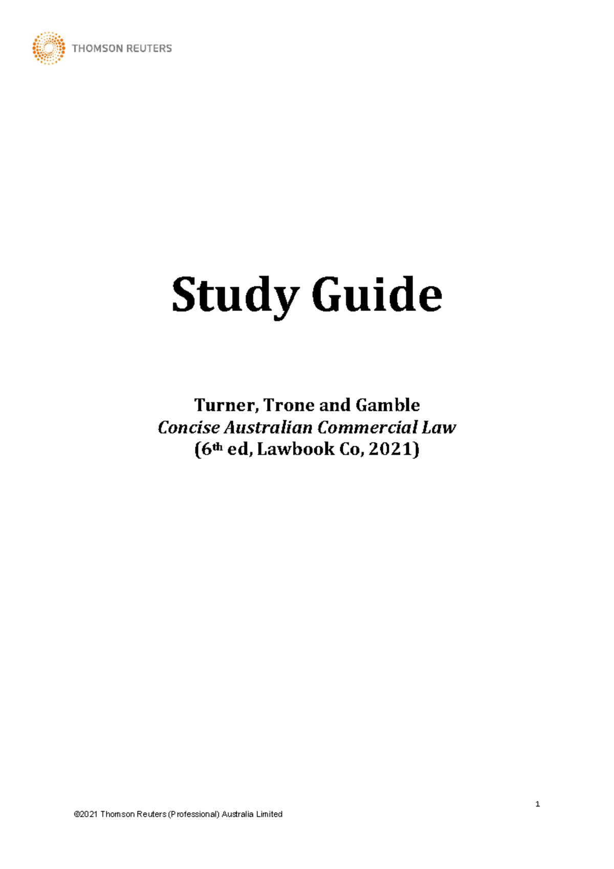 MLC study guide - 1 Study Guide Turner, Trone and Gamble Concise ...
