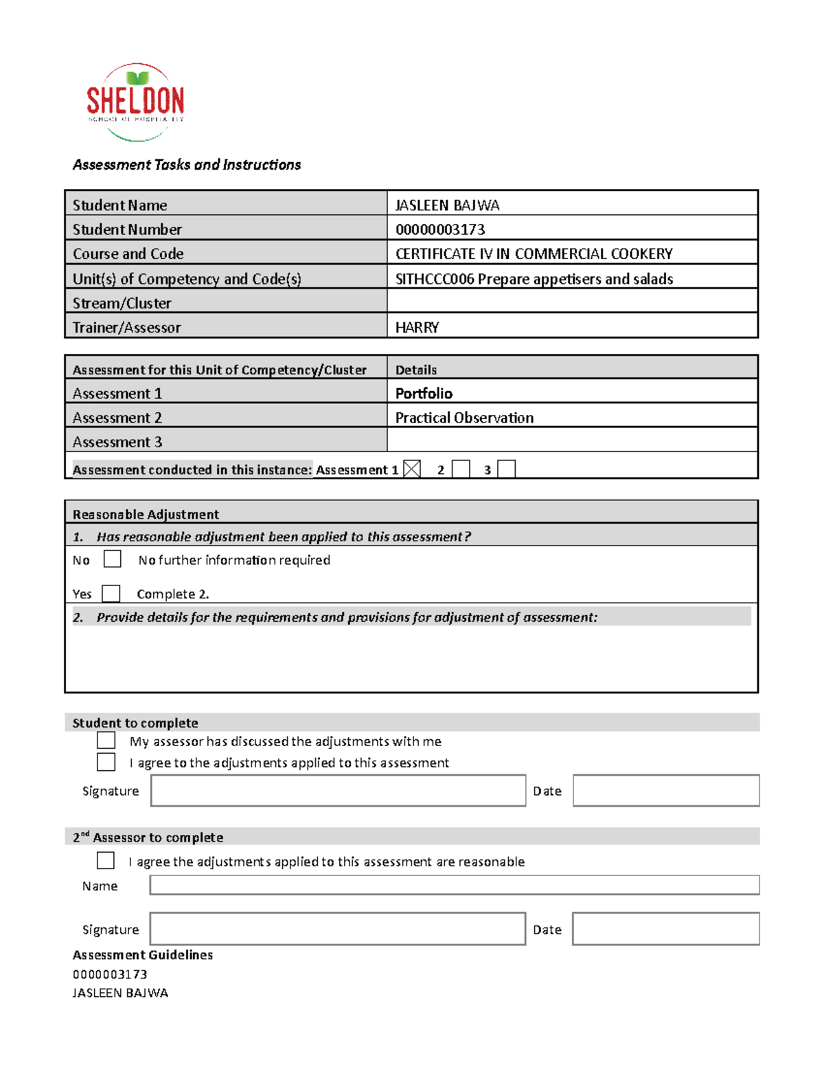 3173 Jasleen Bajwa Sithccc 006 Assessment 1 -Portfolio - Assessment ...