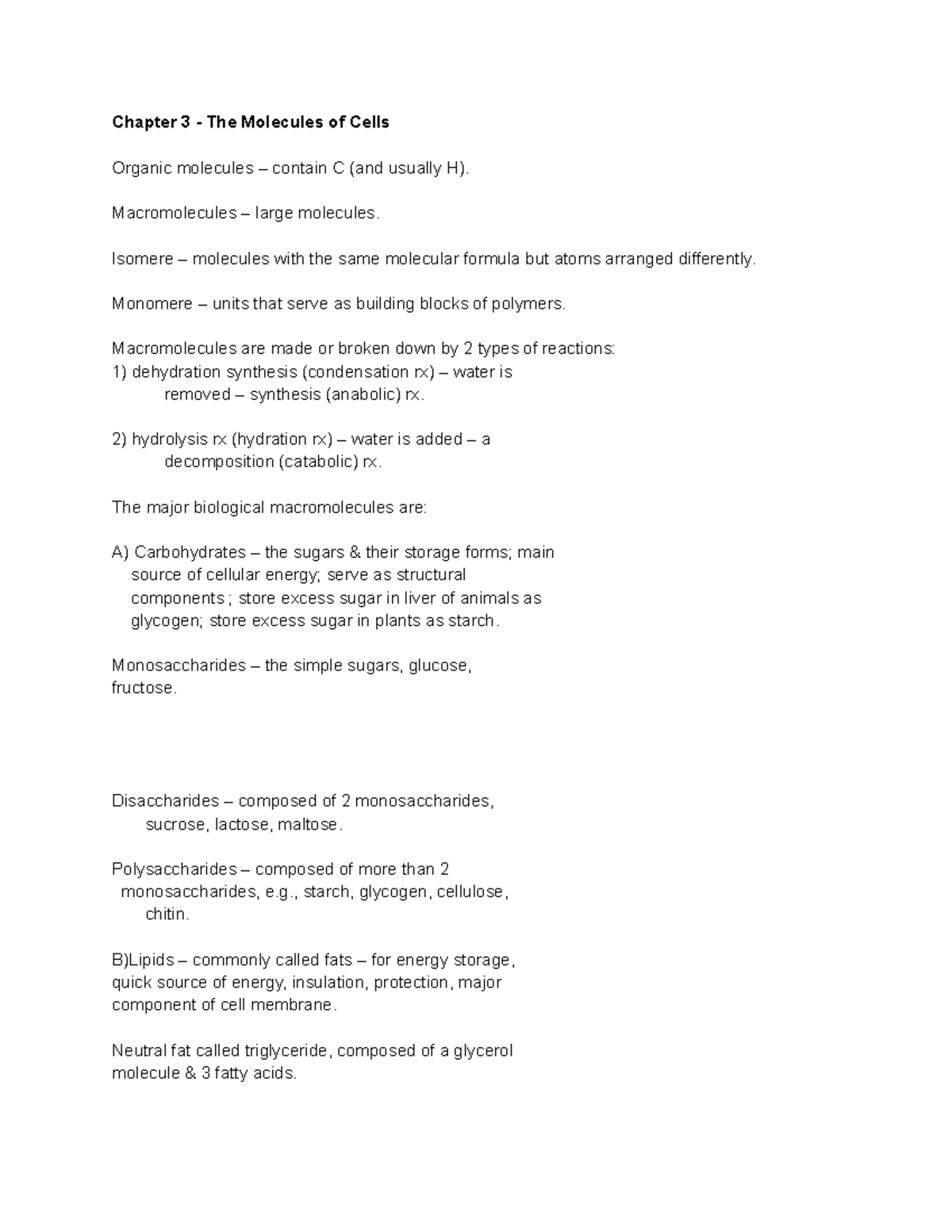 biology chapter 3 homework