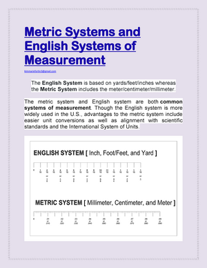 advantages of english system of measurement