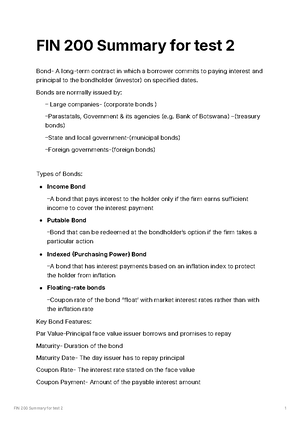 FIN 200 Test 2E 2024 with Solutions - FACULTY OF BUSINESS Department of ...