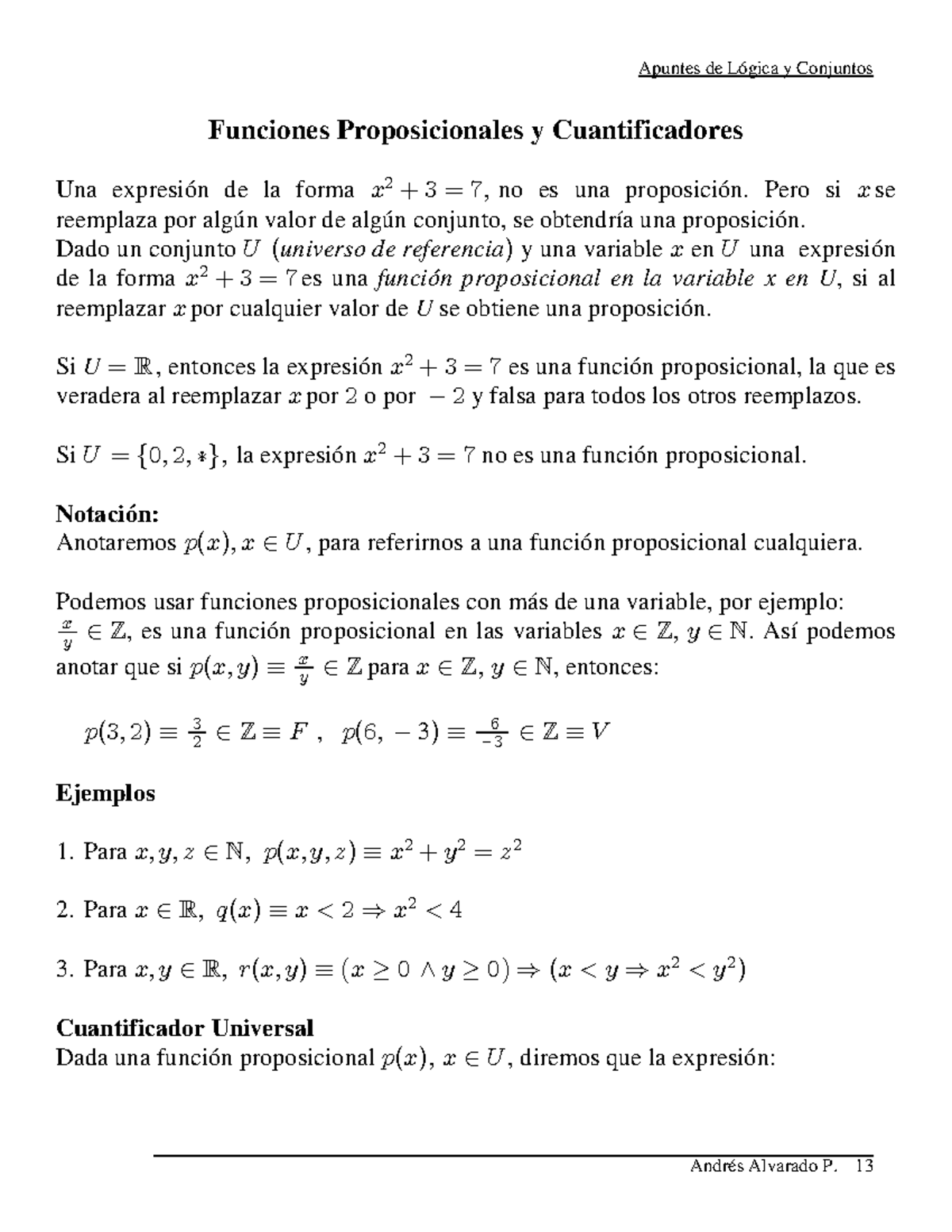 4.Apuntes De Logica - Cuantificadores - Funciones Proposicionales Y ...