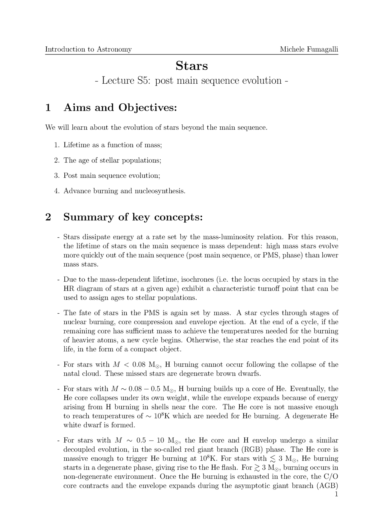 lecture-5-summary-stars-lecture-s5-post-main-sequence-evolution