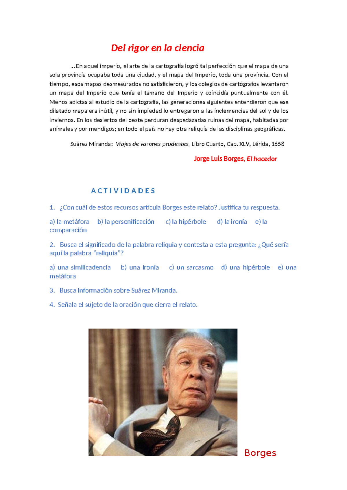 Borges Del rigor en la ciencia - Del rigor en la ciencia ... En aquel ...
