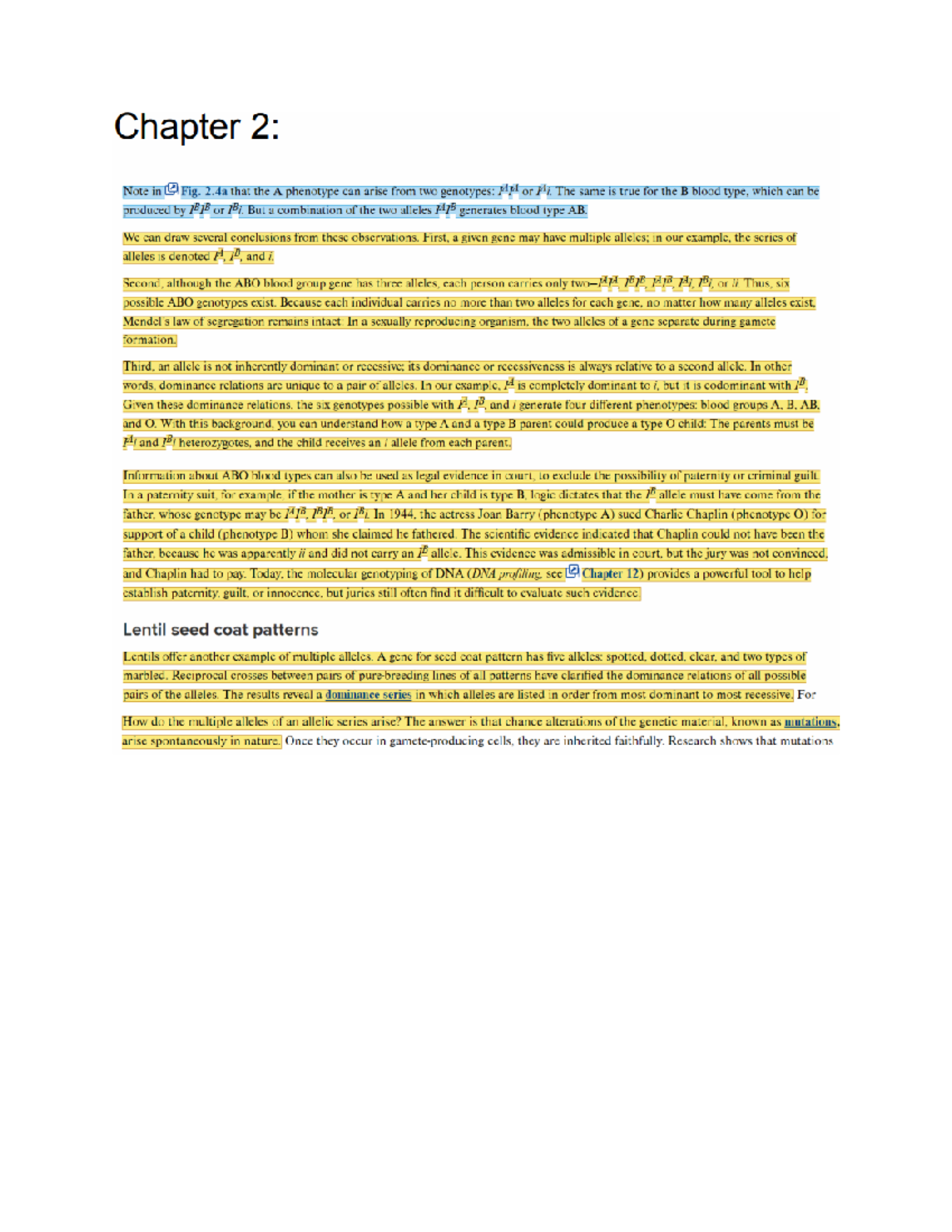 Chapter 2 machillgrow notes Blood type AB results from the