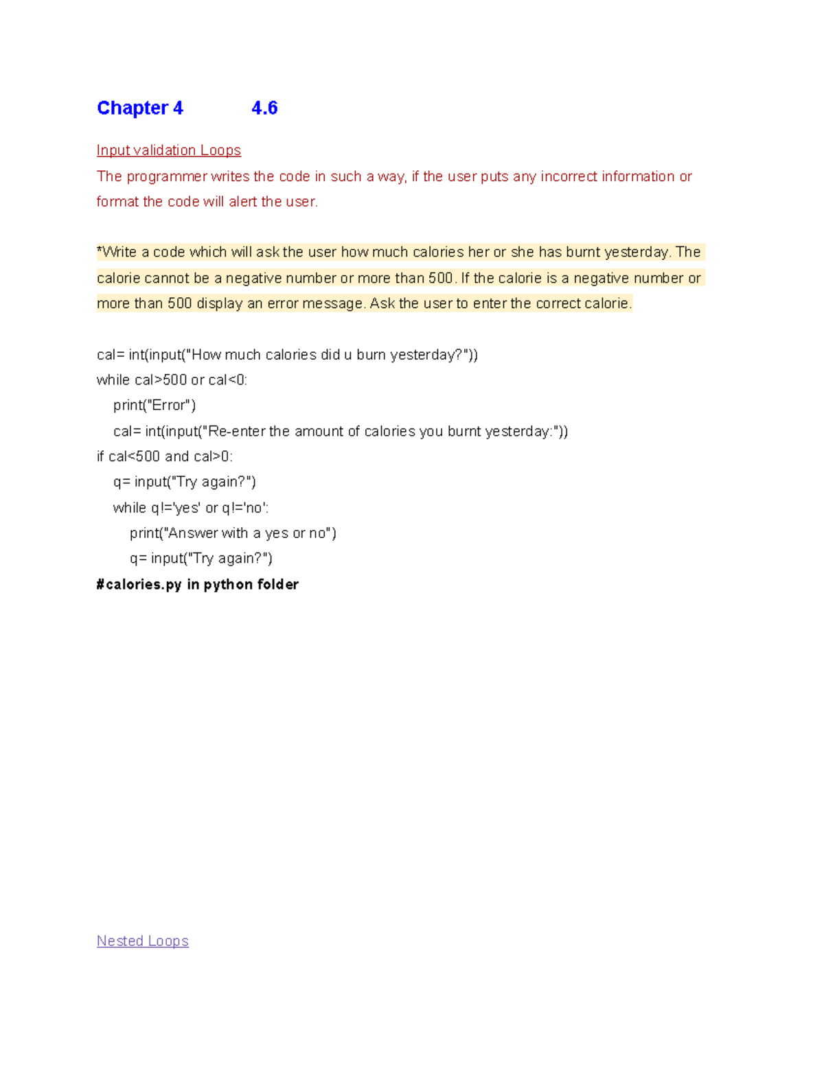 198:101 Programming I (IX) - Chapter 4 4 Input validation Loops The ...