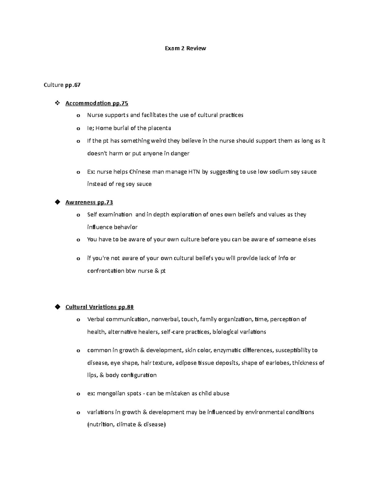 Community Test 2 Review Exam 2 Review Culture pp pp o