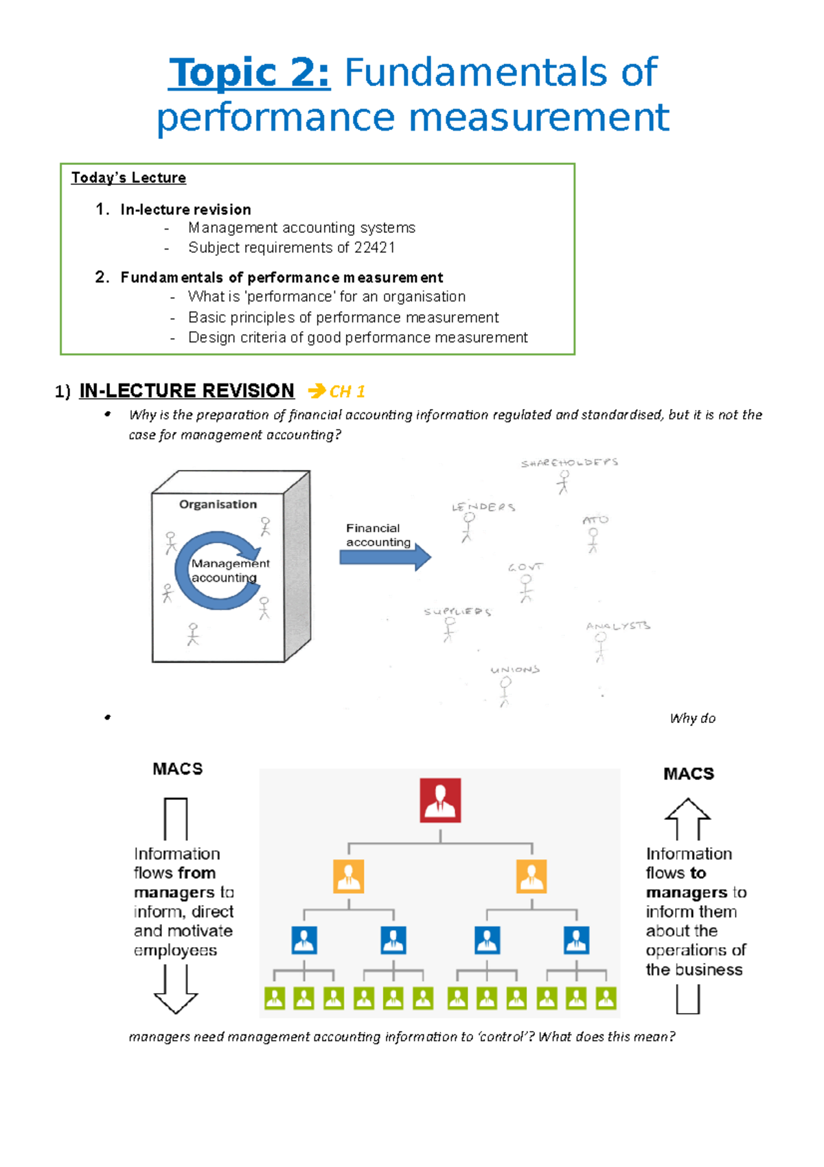2. Typed - Lecture notes 2 - Topic 2: Fundamentals of performance ...