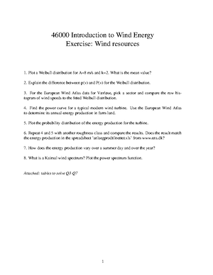 Wind Energy Exercises Week 2