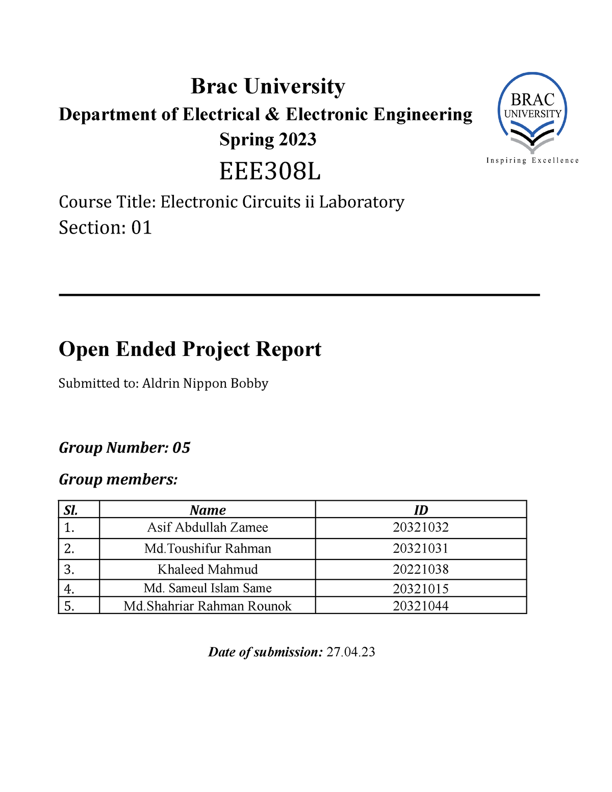 OEP 5 - Helpful - Brac University Department Of Electrical & Electronic ...