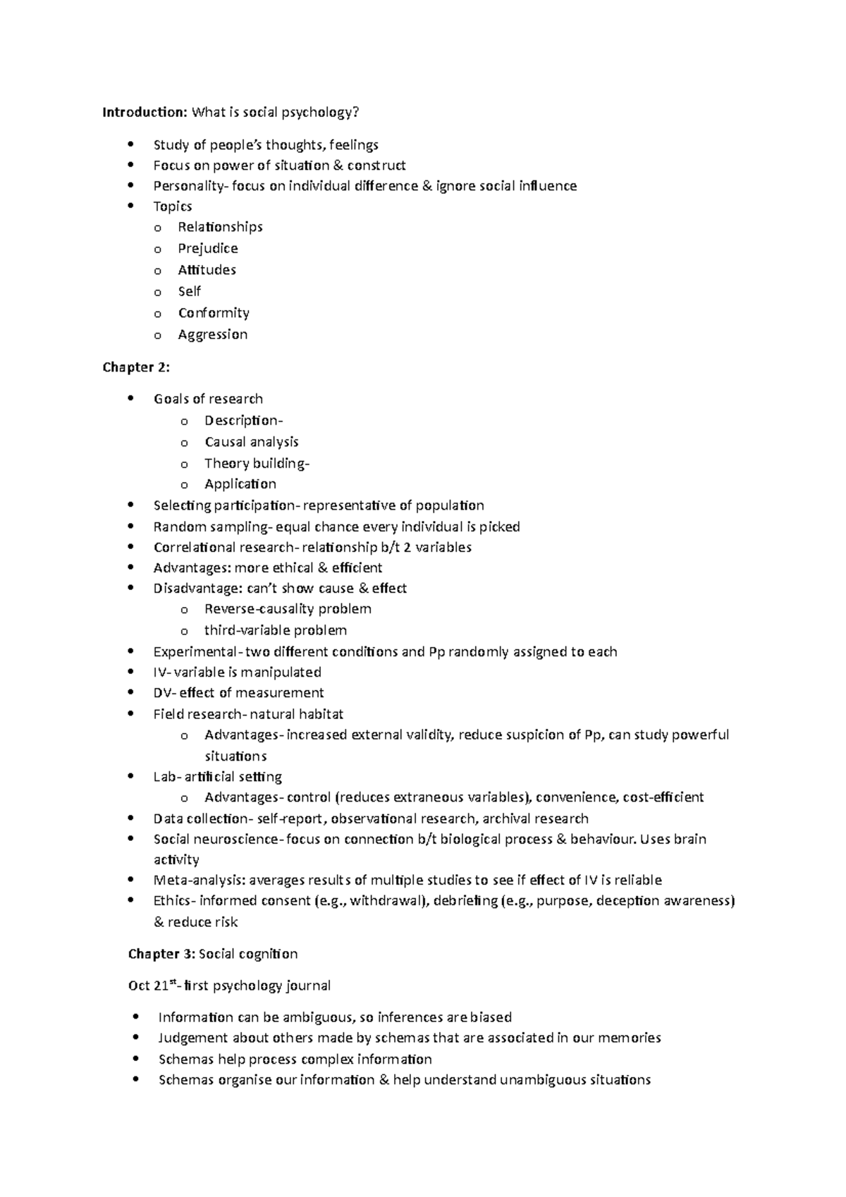 Social Psychology live notes - Introduction: What is social psychology ...